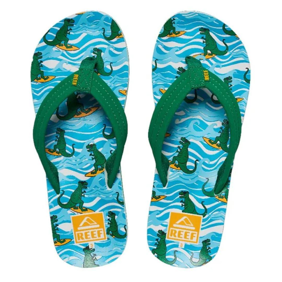 Reef Kids Ahi Sandals - Surfing Dino